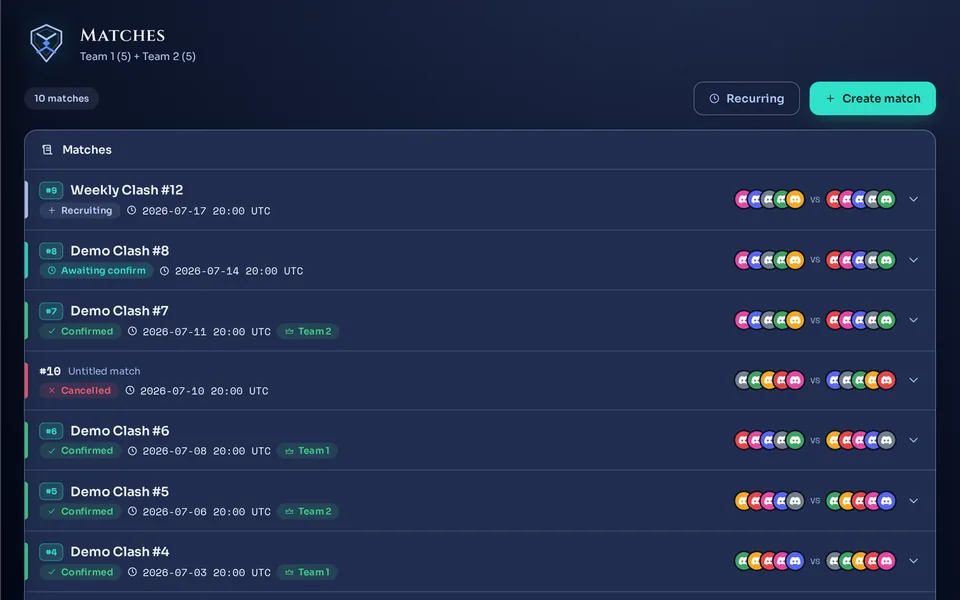 Lista de partidas